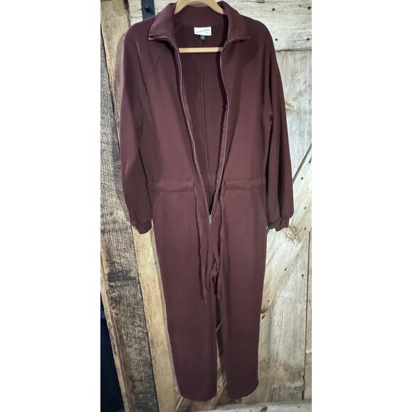 Universal Thread Brown Fleece One Piece Jumpsuit Women's Size Medium - Picture 4 of 11